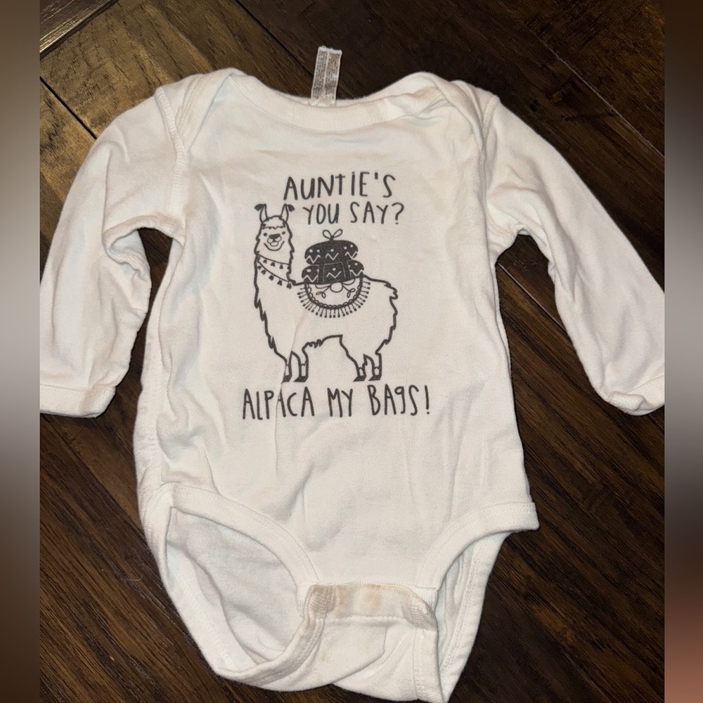 White Llama Print Kids One Piece